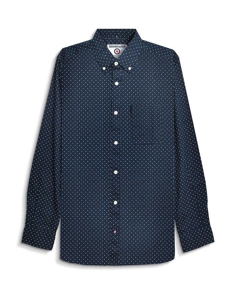 L/S Pindot Shirt Dunkelblau AW25