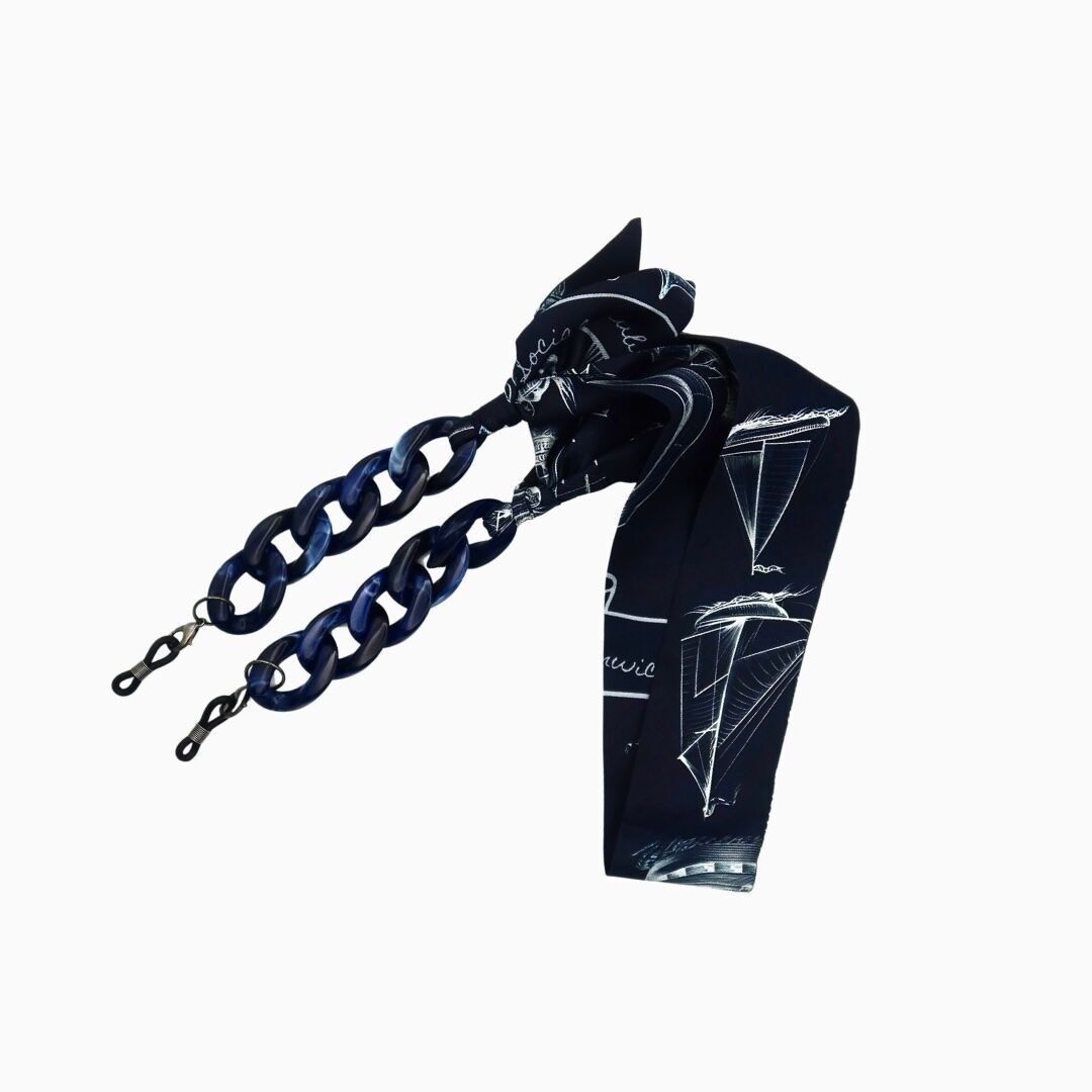 Catena per occhiali in twill nautico