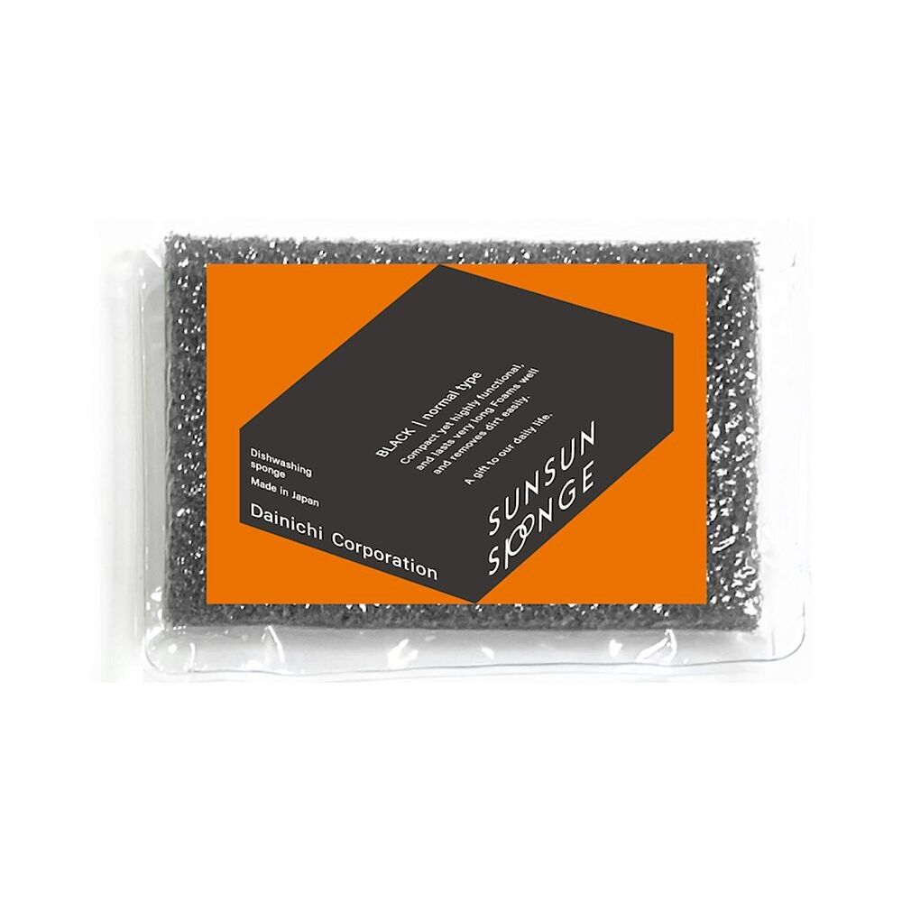 Éponge Sunsun Noir, la simplicité, l’efficacité et la qualité japonaise au service de votre quotidien (dureté standard, idéale pour un usage quotidien - avec un emballage compressé) - collection Sunsun Sponge / DAINICHI