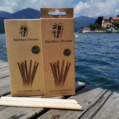 Pajitas de bambú - paquete de 10