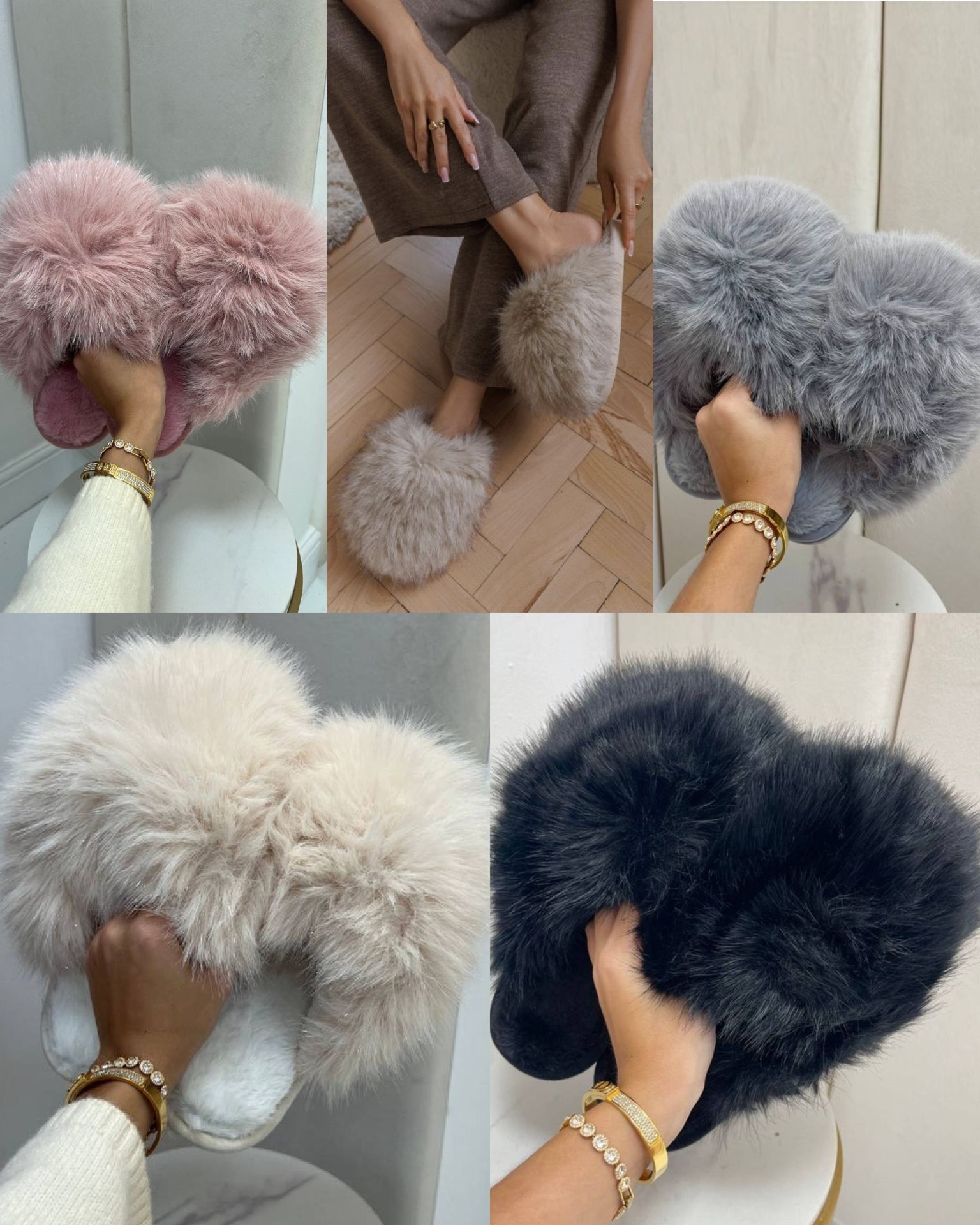 PANTOFOLE INVERNALI IN PELLICCIA SOFFICE OVERSIZE ESTREMAMENTE COMODE (24 PAIA)