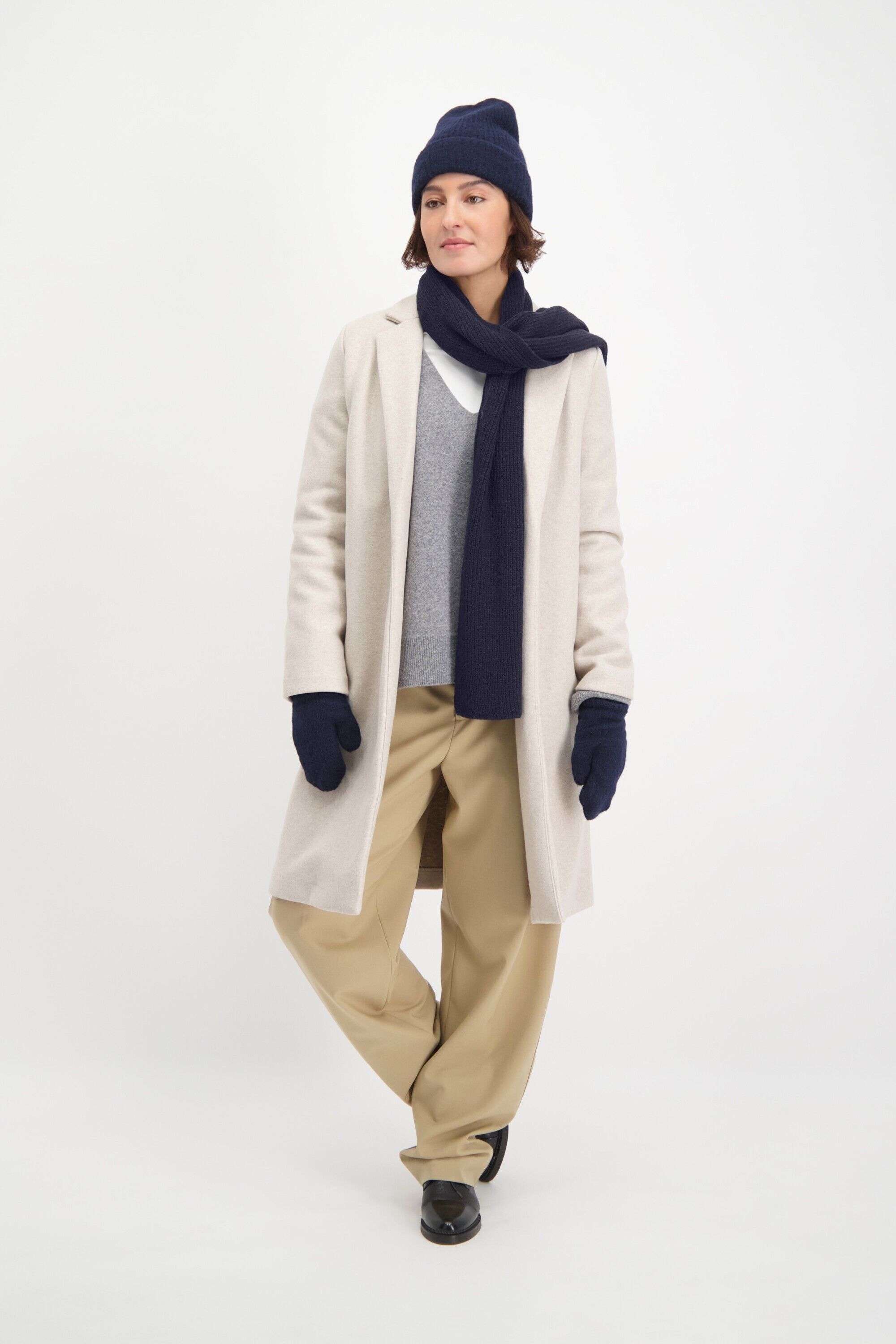 Mitones de punto azul marino