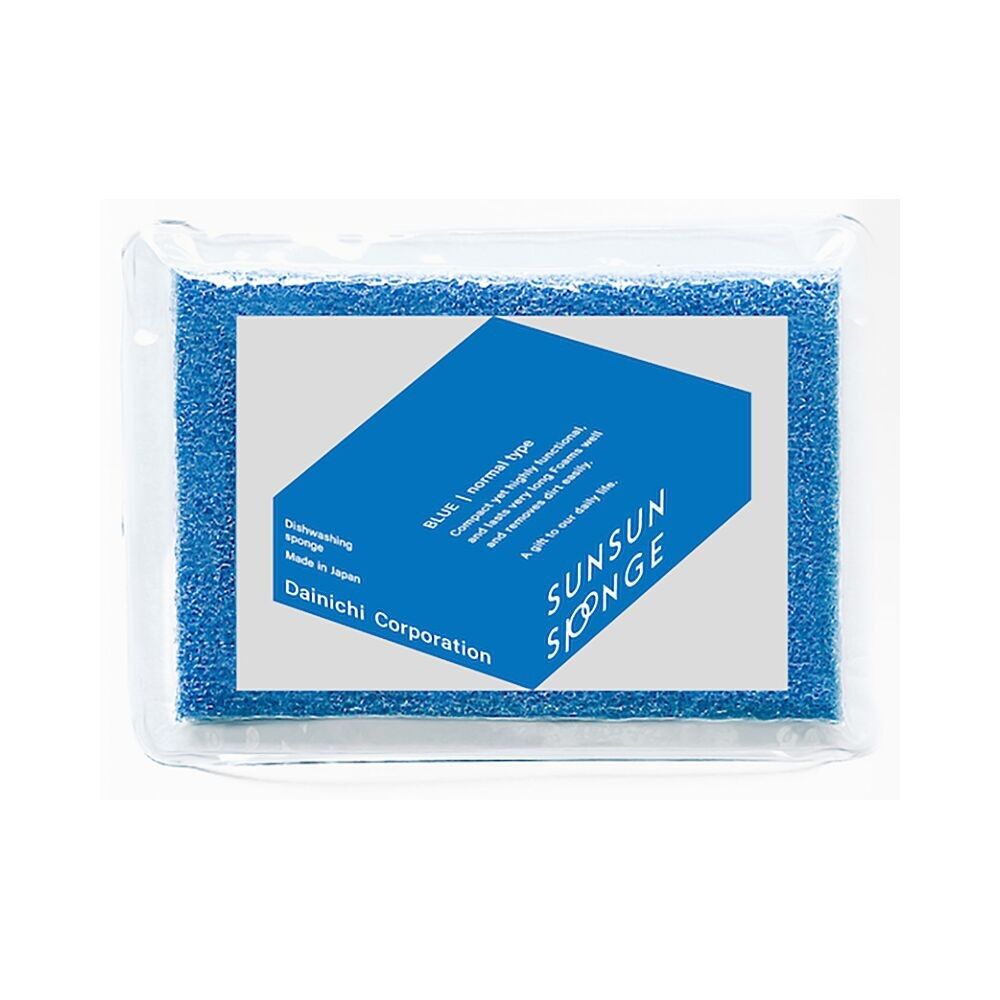 Éponge Sunsun Bleu, la simplicité, l’efficacité et la qualité japonaise au service de votre quotidien (dureté standard, idéale pour un usage quotidien - avec un emballage compressé) - collection Sunsun Sponge / DAINICHI