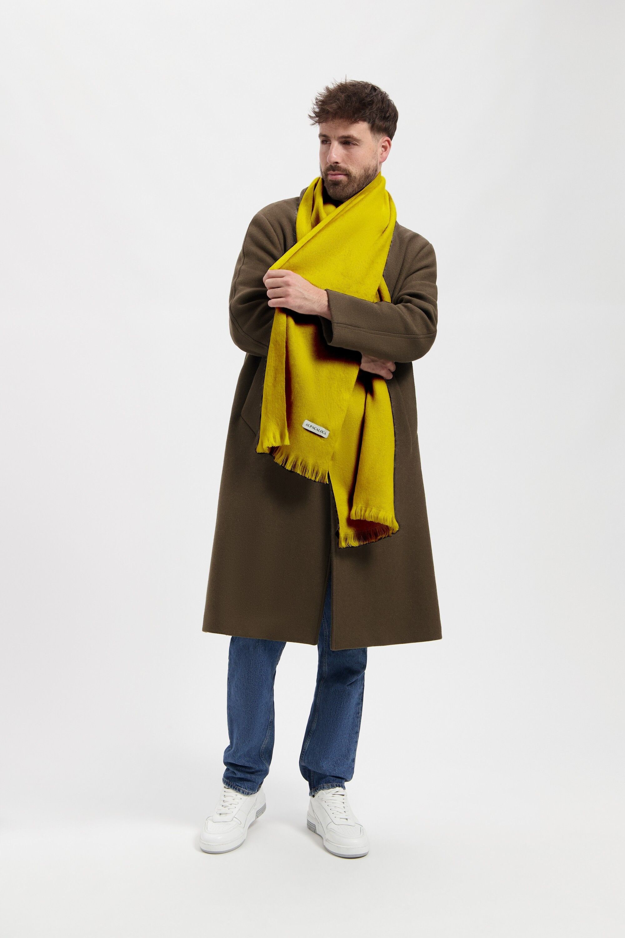 Sciarpa sottile verde dorato