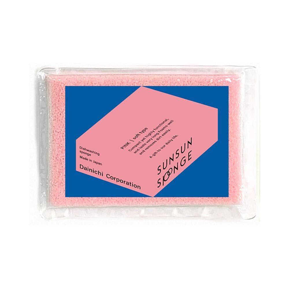 Esponja Sunsun Rose, sencillez, eficacia y calidad japonesa para tu día a día (ligeramente flexible, para un agarre cómodo - con embalaje comprimido) - Colección Sunsun Sponge / DAINICHI