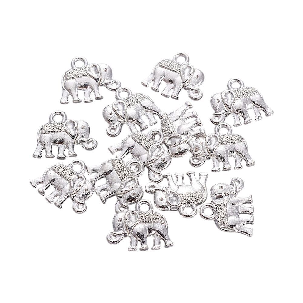 Legierungsanhänger, Elefant, Antiksilber, ca. LILO 1.2x1.4 cm, 50er-Packung