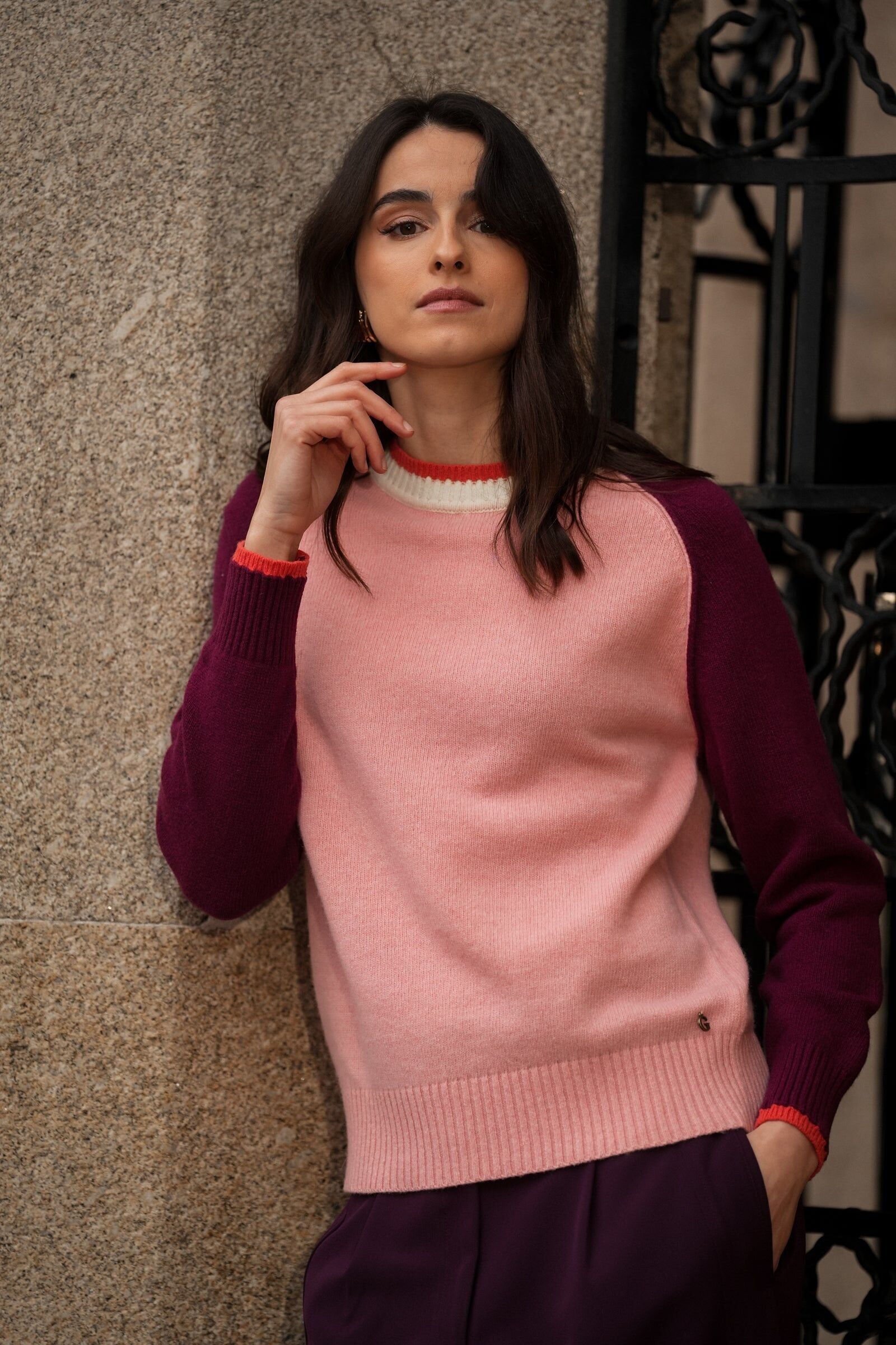 Camisola Bicolor em Lã