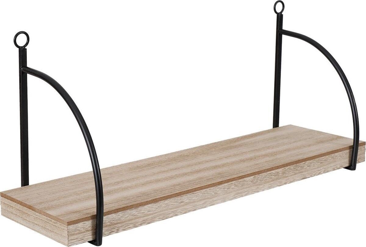 Schwebendes Wandregal mit Halterung - Schwarz