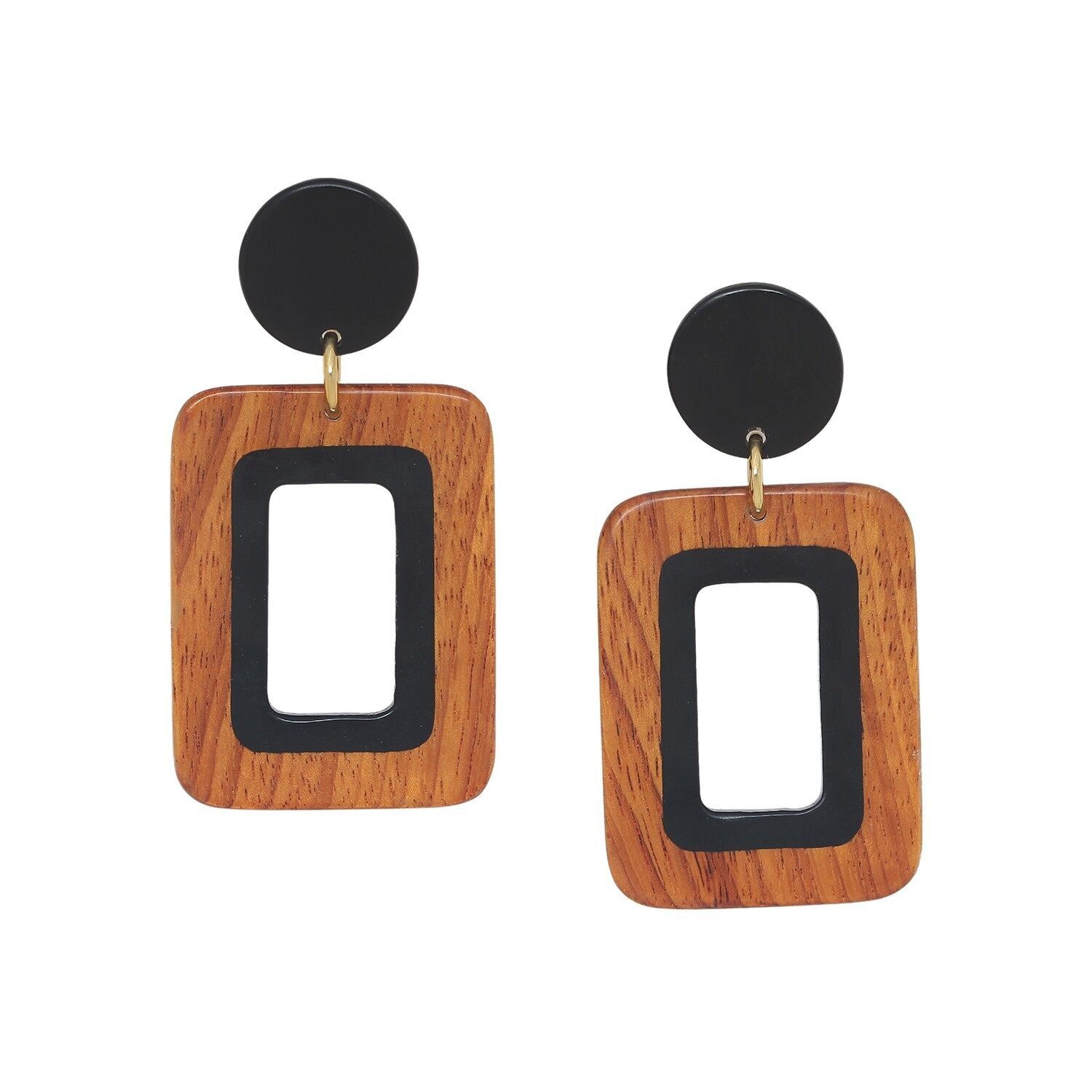 Orecchini pendenti rettangolari CANNELLE XL a pressione