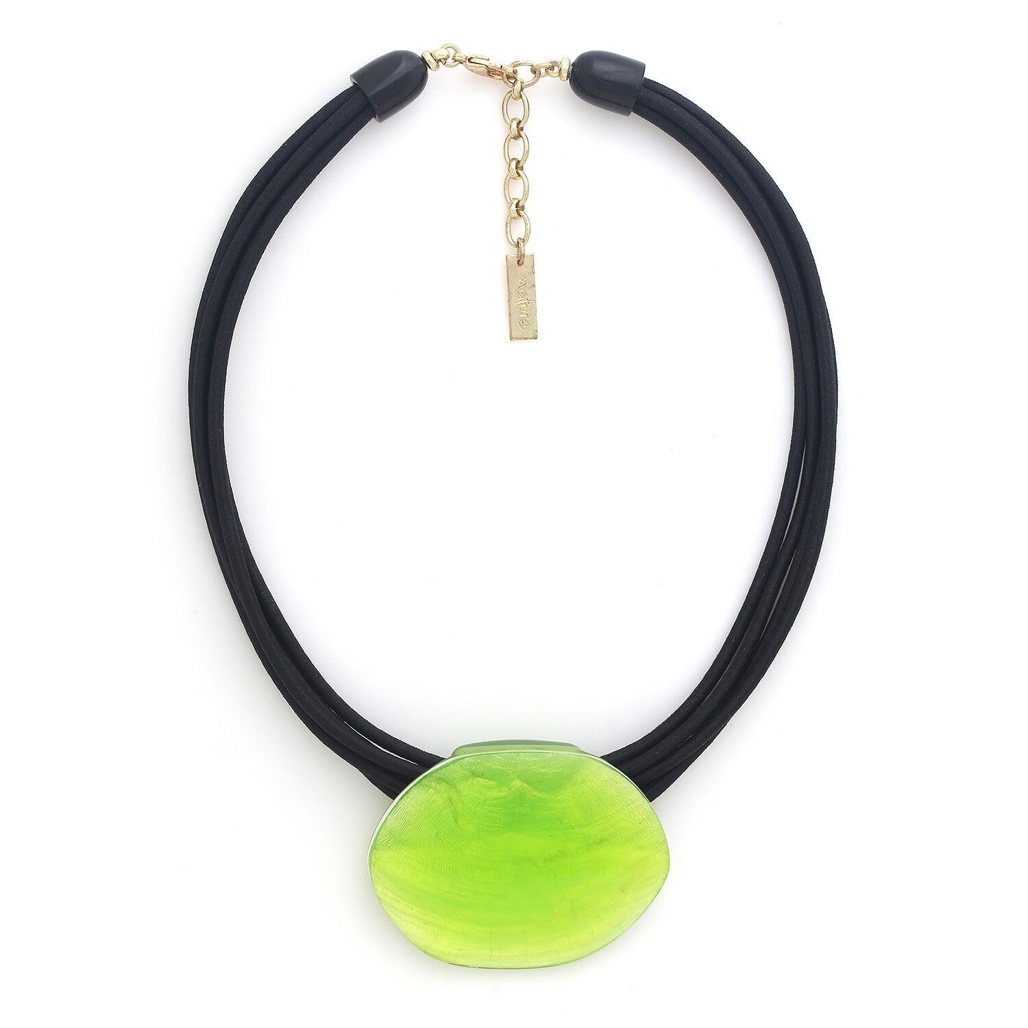COMBAVA   collier pendentif oval vert agrume