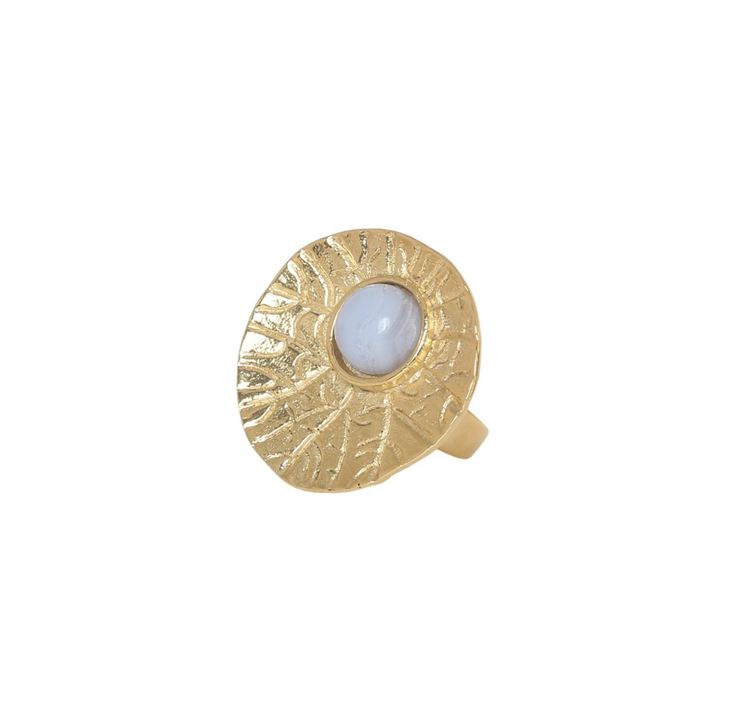 MINERAMA verstellbarer Ring aus blauem Chalcedon