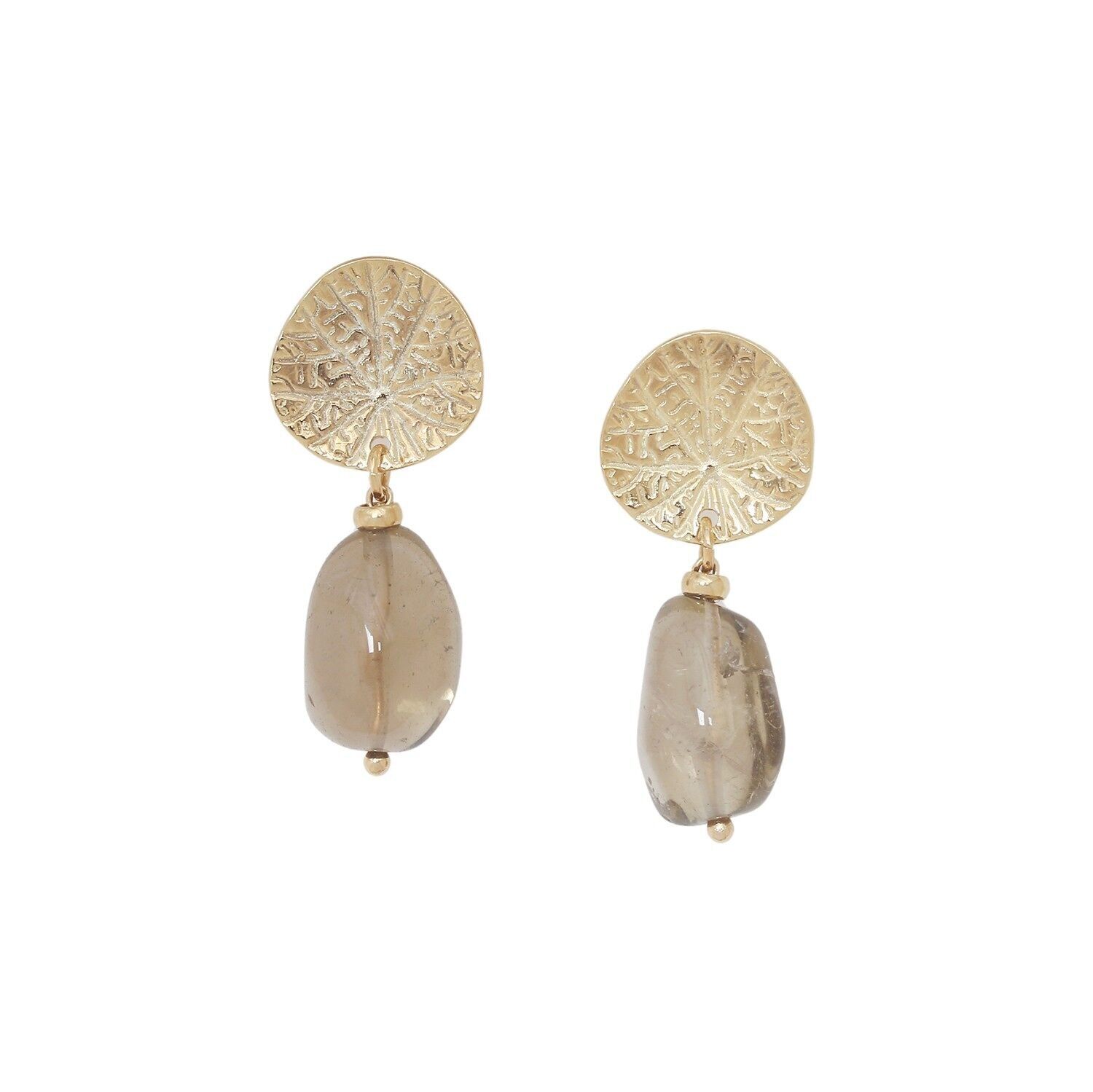 Orecchini a pressione in quarzo fumé MINERAMA