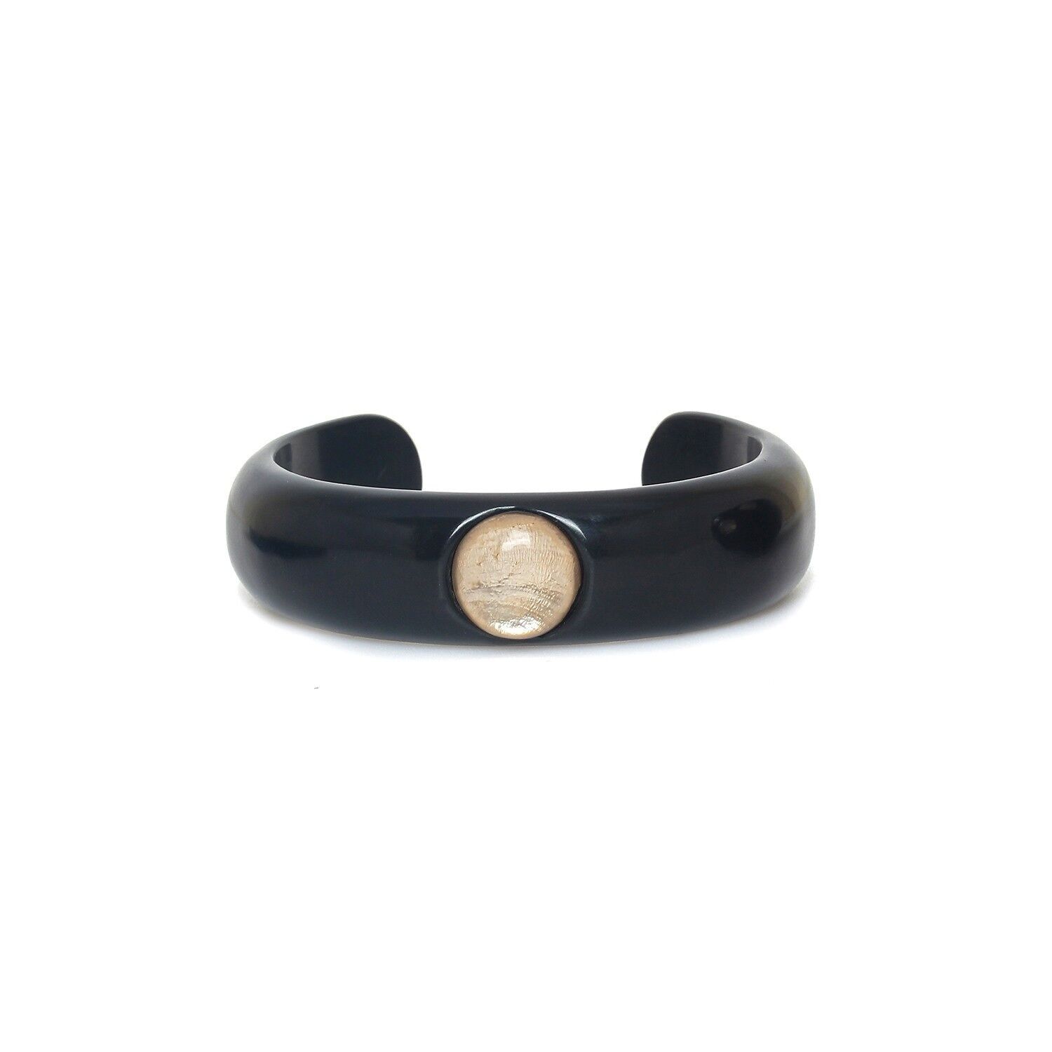 Bracciale rigido in corno nero SAINT HONORE
