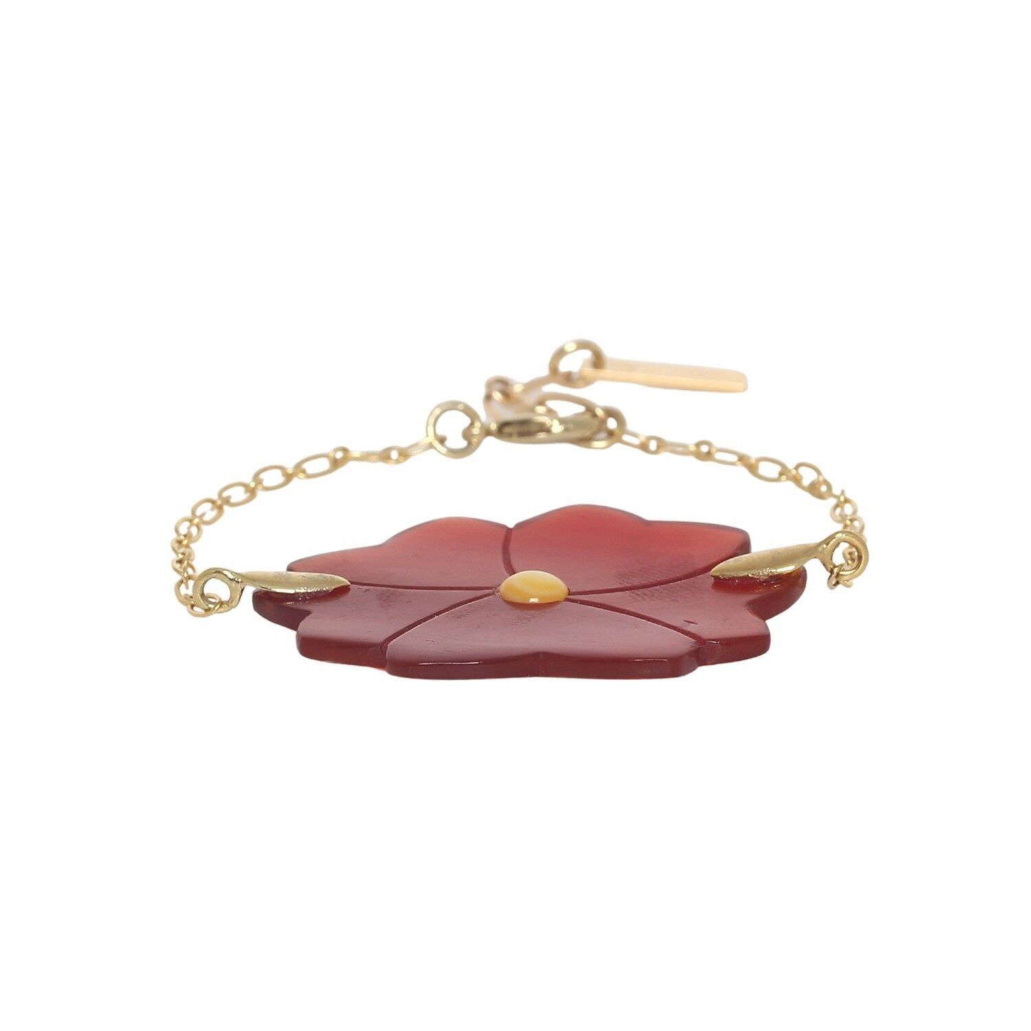 SU JARDÍN pulsera ajustable flor roja