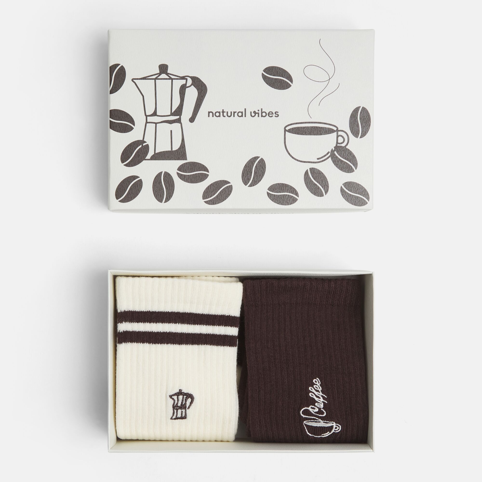 Set regalo di calzini biologici al caffè - Confezione da 2 calzini da tennis