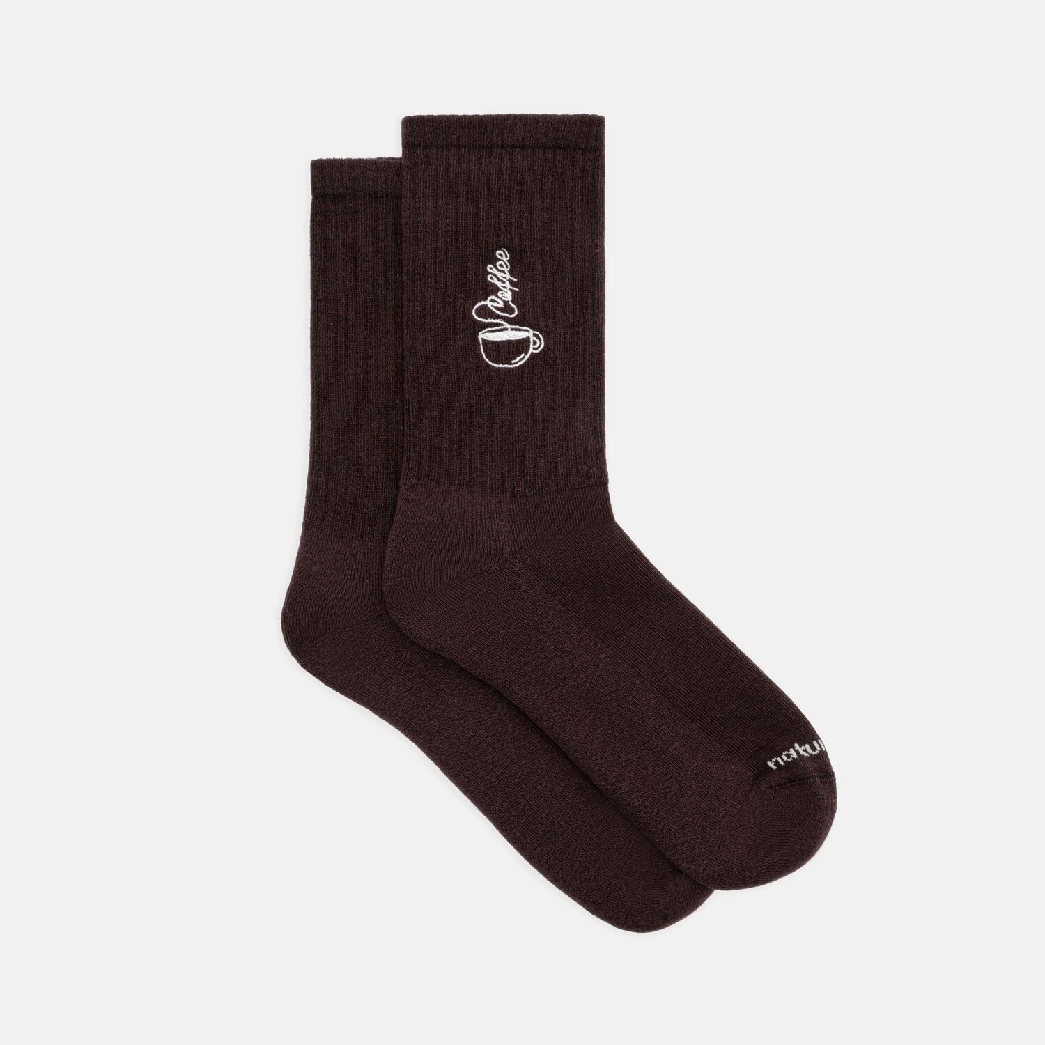 Organic socks Coffee Cup - Brown tennis socks with coffee cup design