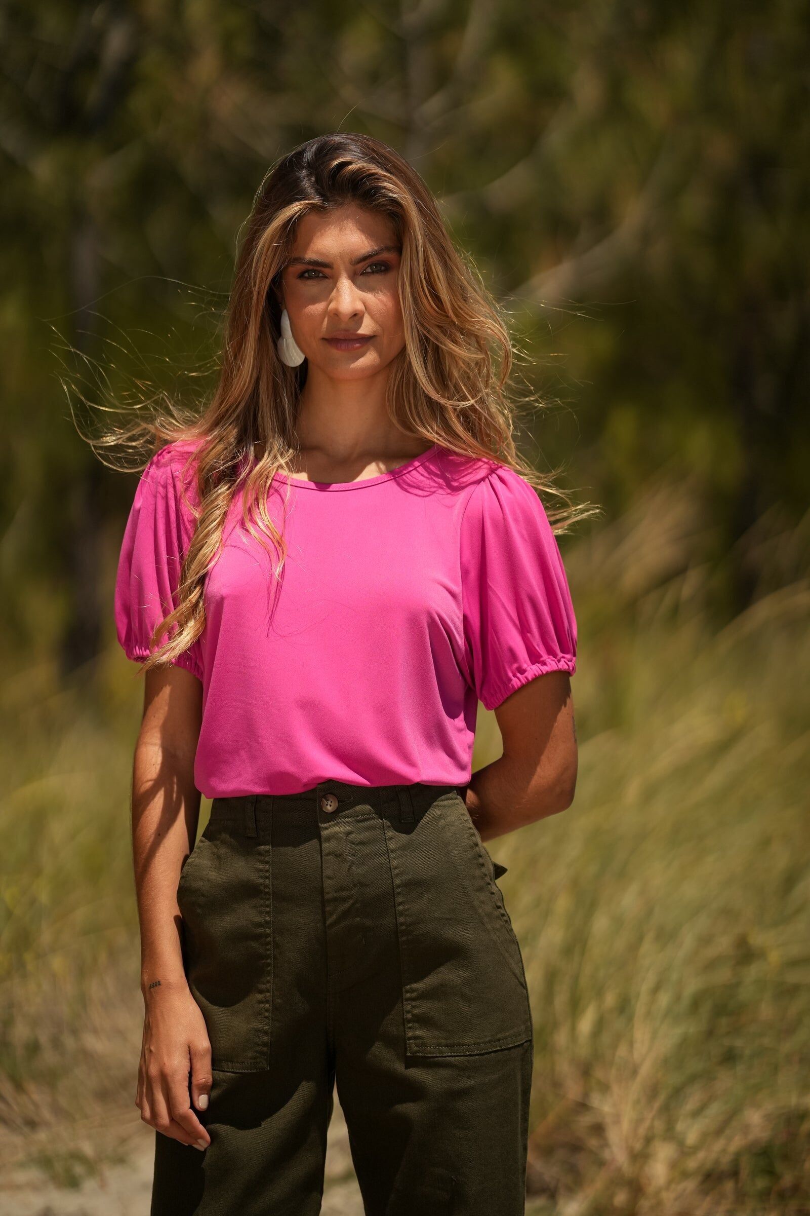 T-shirt Manga Elastico