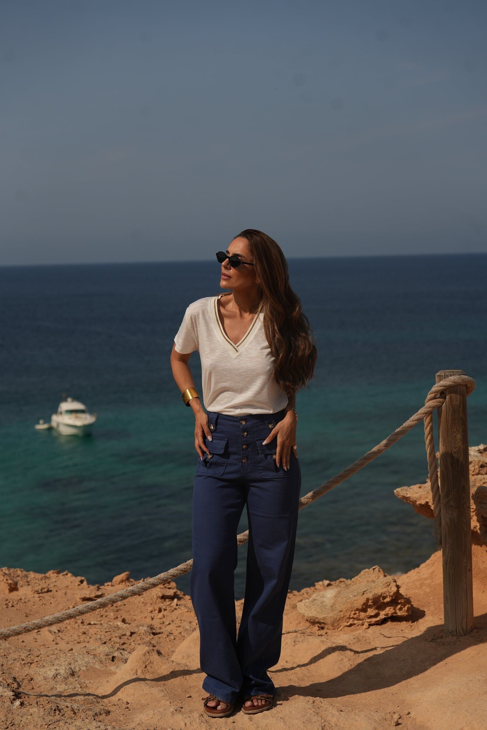 Calças Sarja Botões