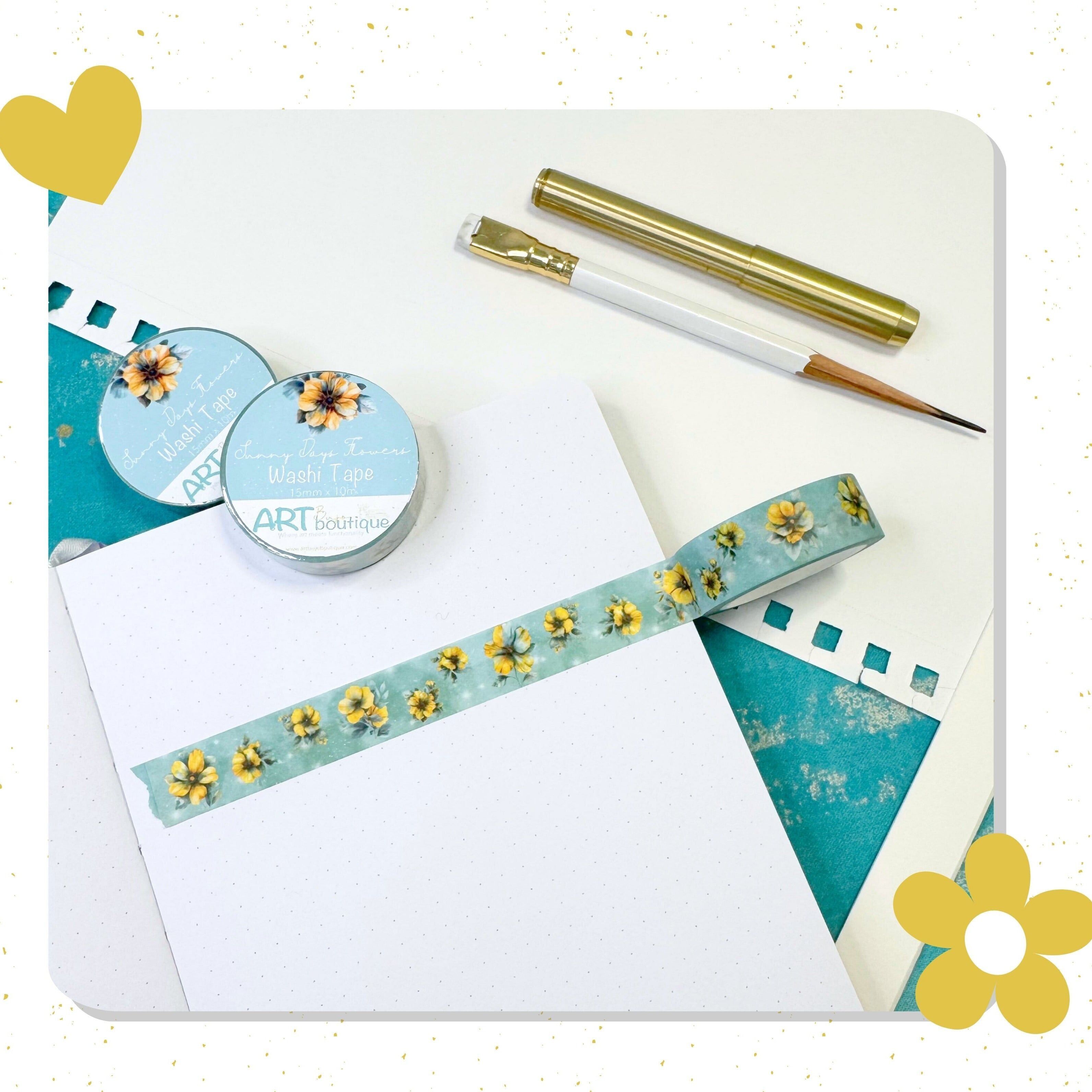 Washi-Klebeband „Sonnige Tage“ mit Blumenmuster