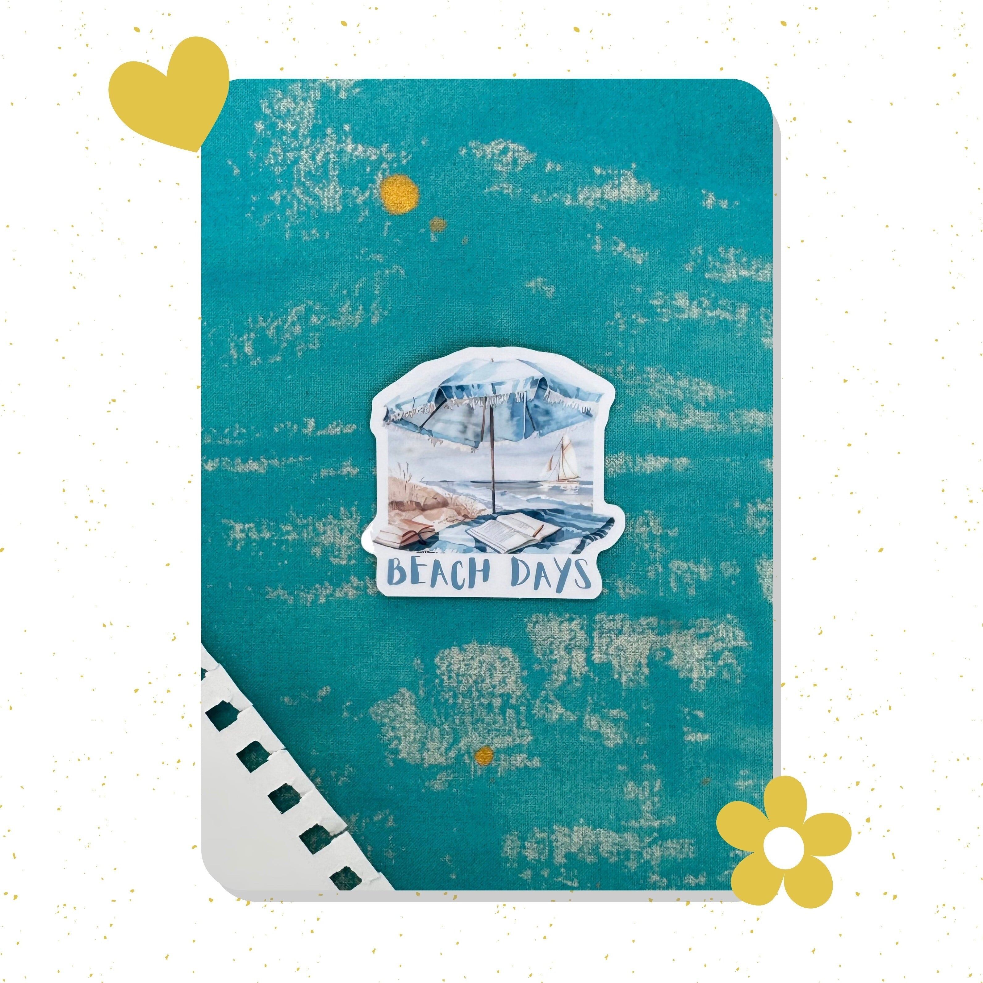 Pegatina de vinilo "Días de Playa": Pegatina resistente para portátil, botella de agua y cuaderno