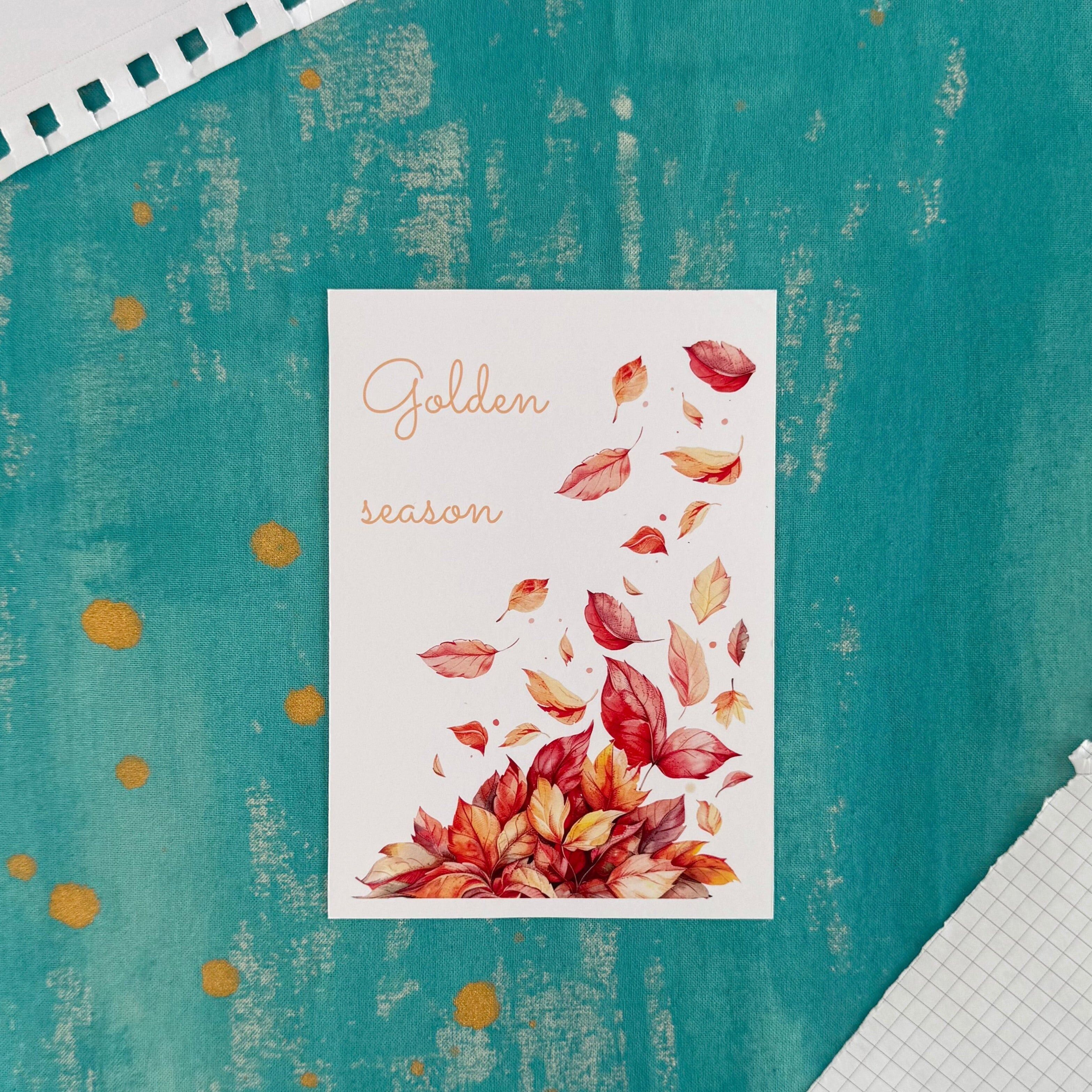 Postal de la temporada dorada: papelería estética otoñal para amigos por correspondencia