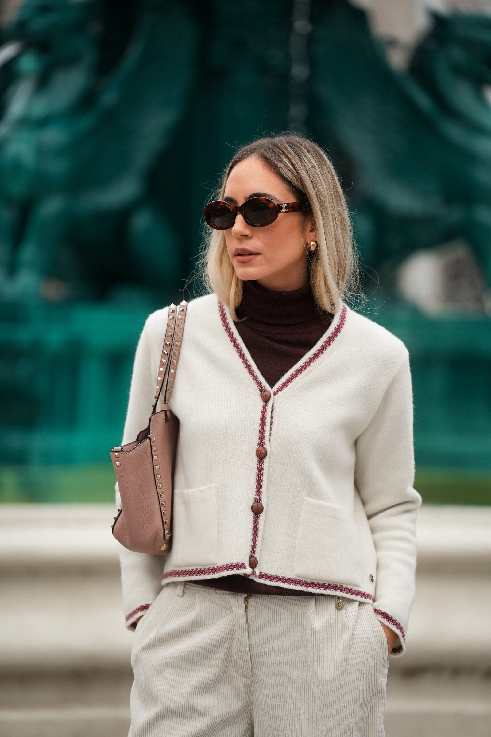 Casaco em Lã com Vivos Contrastantes