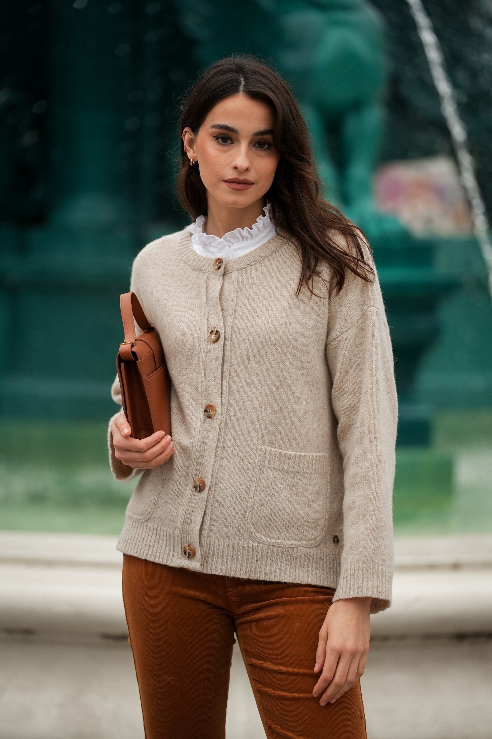 Casaco Bege com Botões