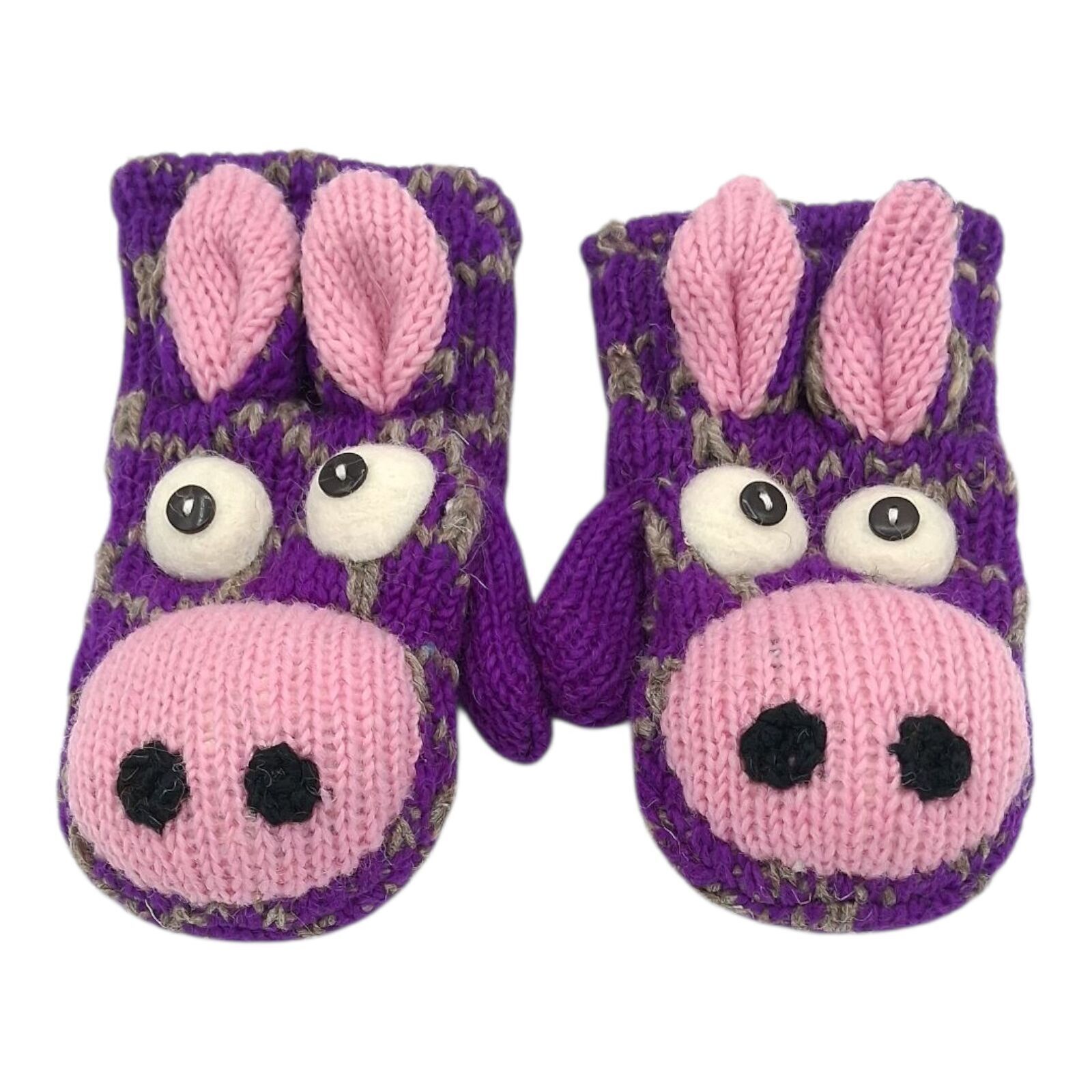 Guanti per bambini giraffa viola