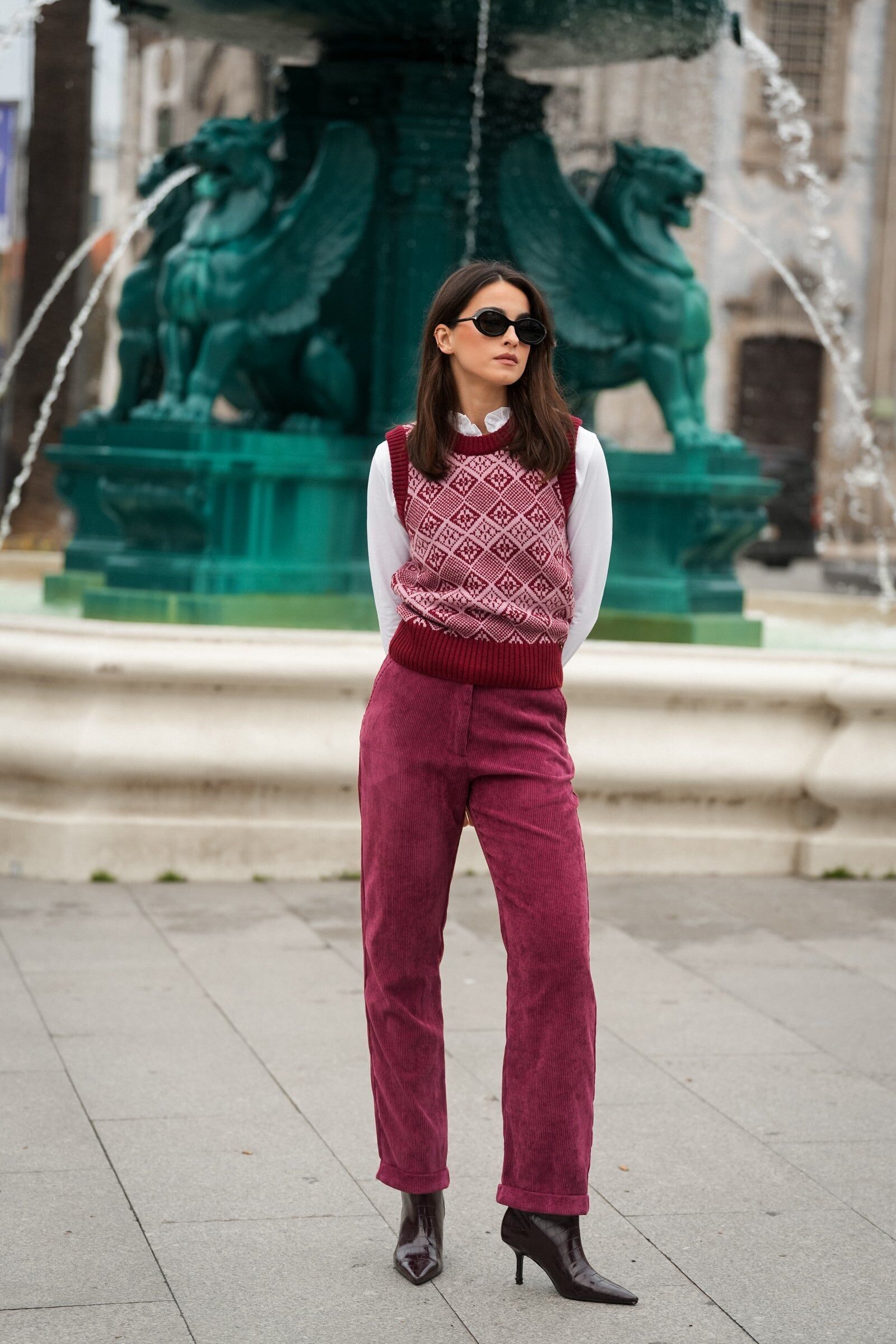 Calças em Bombazine