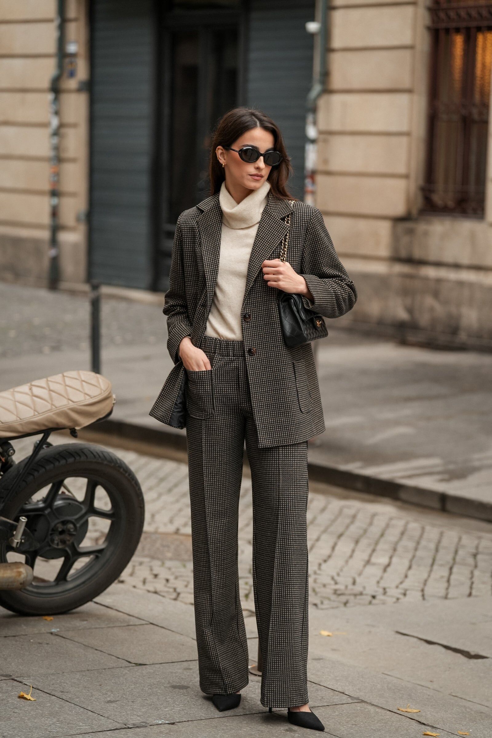 Blazer in Padrão Pied-de-Poule