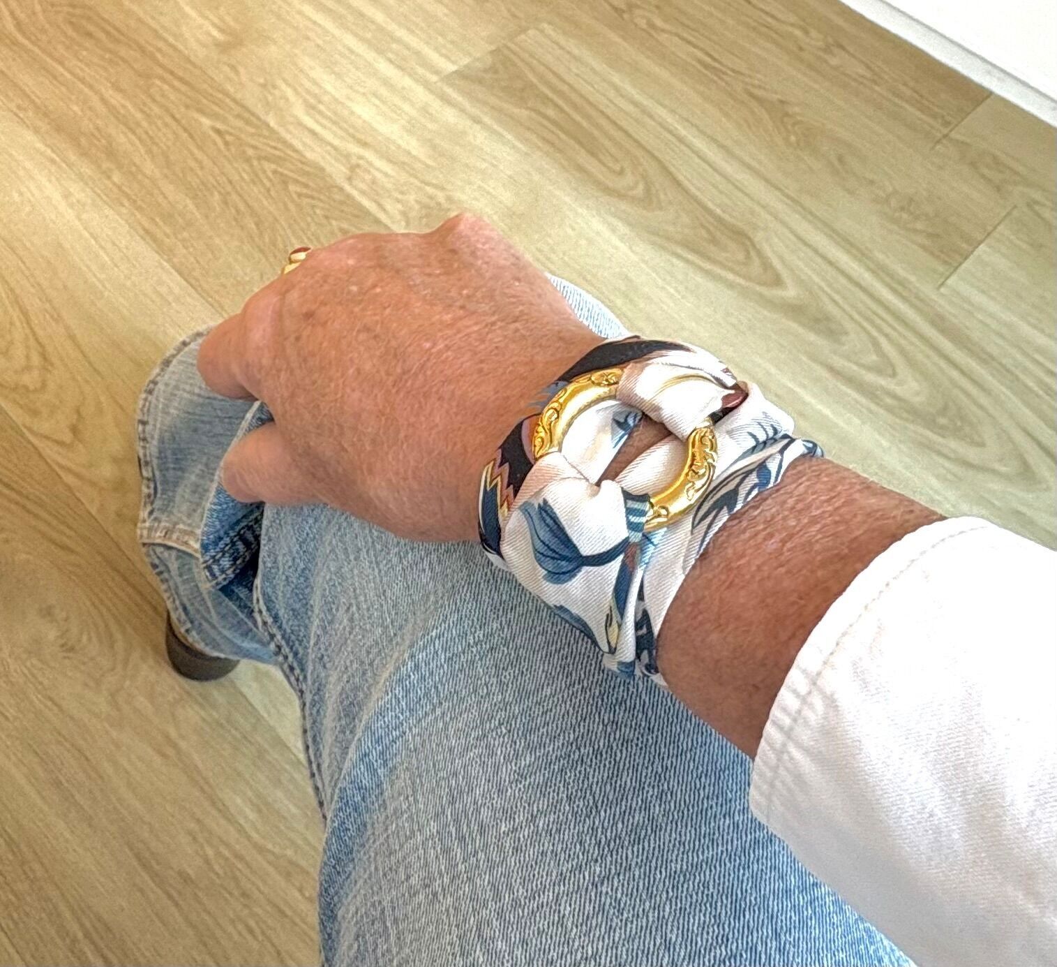 Bracciale sciarpa stile Hermes oro