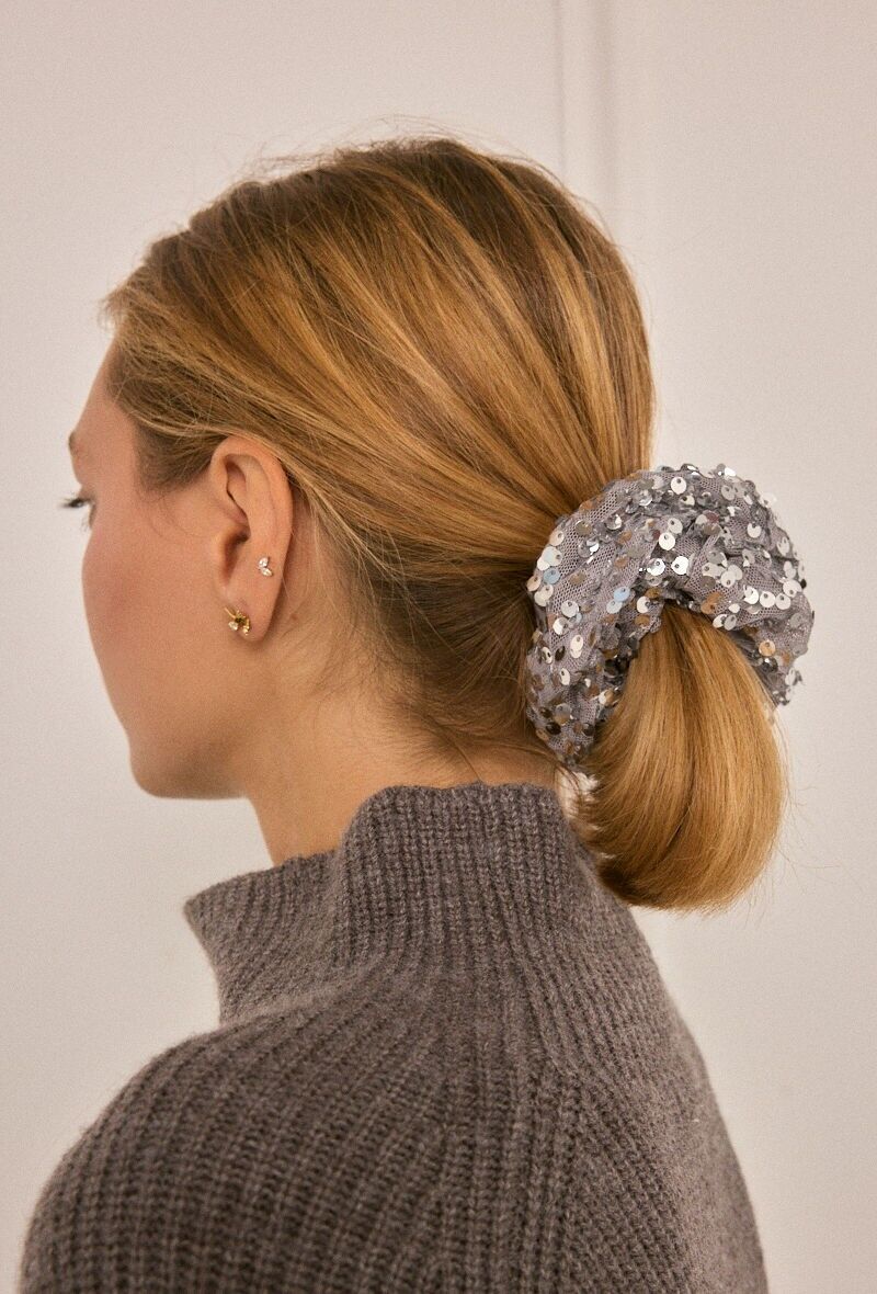 FQ93 Elastico per capelli con paillettes