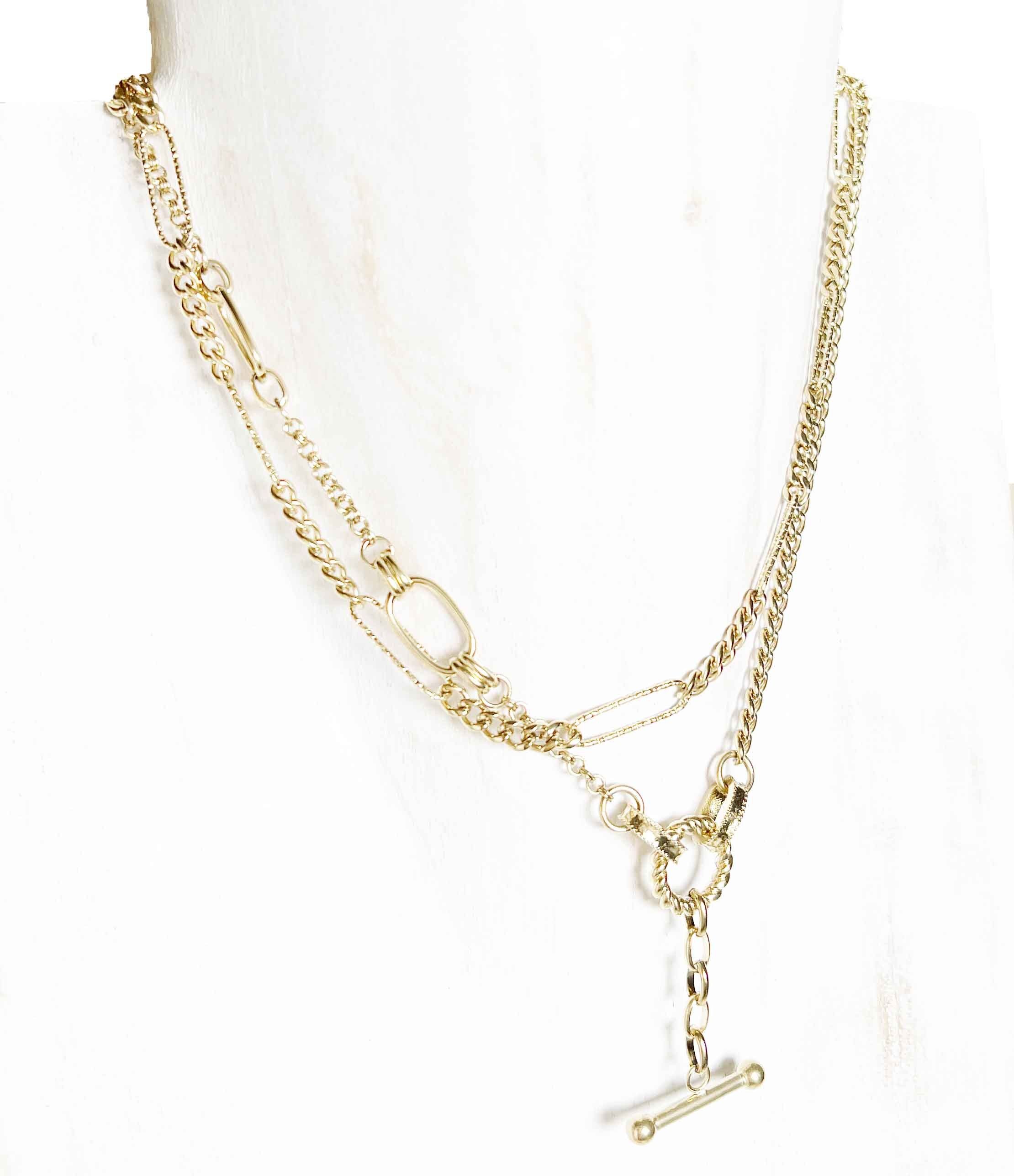 Collana a doppia fila di maglie in oro – Acciaio inossidabile 316L