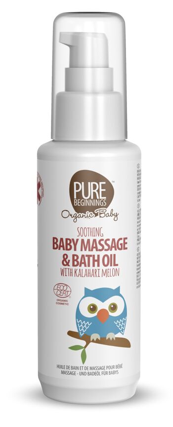 HUILE DE BAIN ET DE MASSAGE BÉBÉ Apaisante Au Melon du Kalahari 100 ml 1