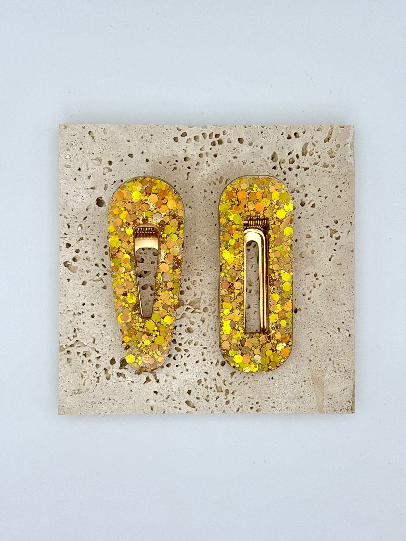 Barrette - Gold yellow - Rectangle