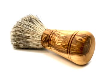 Brosse de rasage SIR GEORGE (poils de blaireau) avec manche en bois d'olivier 3