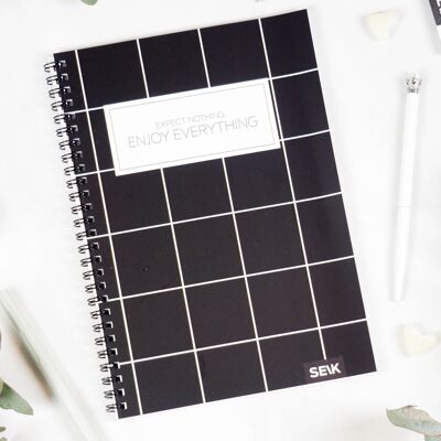 Bullet Journal / Dotted Notebook avec reliure spirale - N'attendez rien, profitez de tout