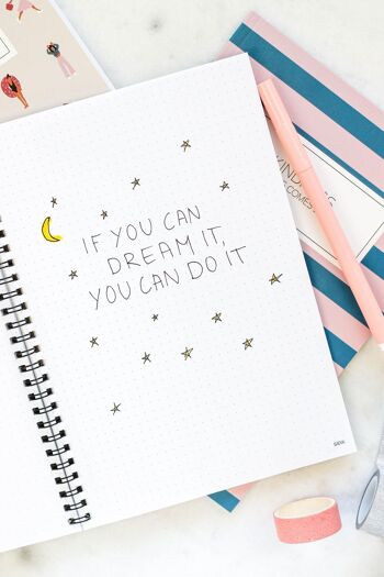 Bullet Journal / Dotted Notebook avec reliure spirale - Girl, do it for you 10