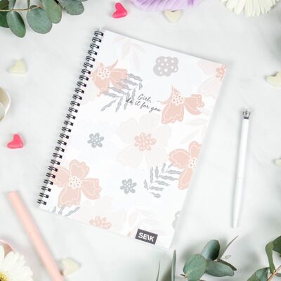 Bullet Journal / Dotted Notebook avec reliure spirale - Girl, do it for you
