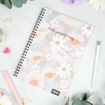 Bullet Journal / Dotted Notebook with spiral binding - Make yourself happy