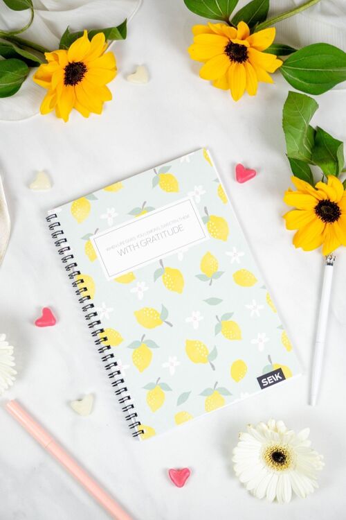 Bullet Journal / Dotted Notebook with spiral binding - Lemons
