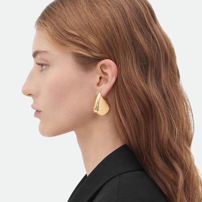 Geometrische Tropfenohrringe-Gold n Silber