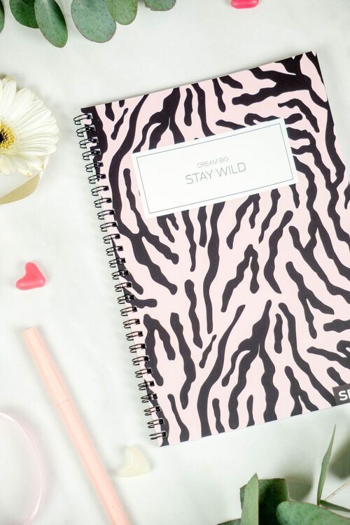 Bullet Journal / Dotted Notebook with spiral binding - Dream big and stay wild