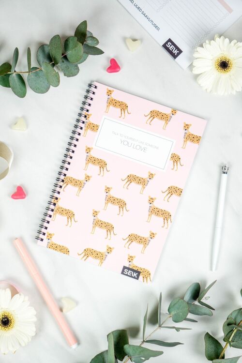 Bullet Journal / Dotted Notebook with spiral binding - Cheetah