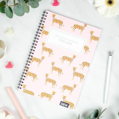 Bullet Journal / Dotted Notebook with spiral binding - Cheetah