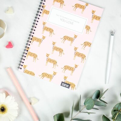 Bullet Journal / Dotted Notebook with spiral binding - Cheetah