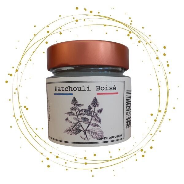 French and European wax candle - 180g Patchouli - EAN Code - New Design