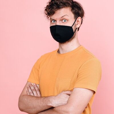 Reusable cotton face mask - black