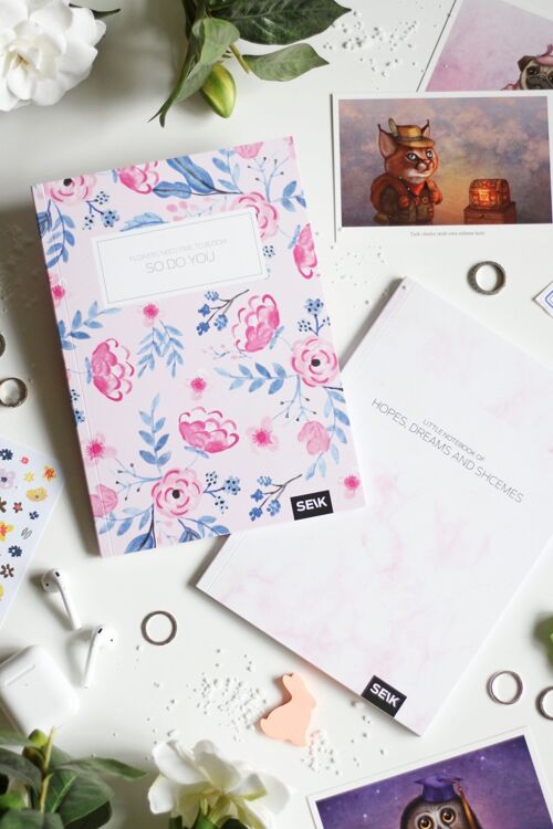 Bullet Journal / Dotted Notebook Dreams & Blossoms (2pcs)