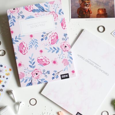 Bullet Journal / Dotted Notebook Dreams & Blossoms (2pcs)